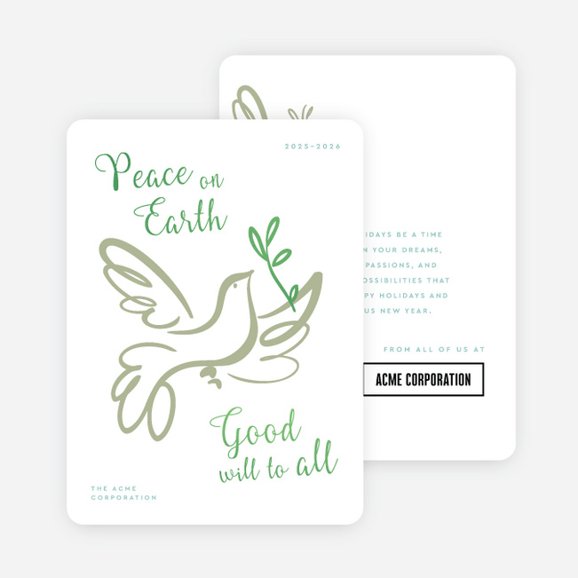 Carried with Care Corporate Holiday Cards & Corporate Christmas Cards - Green