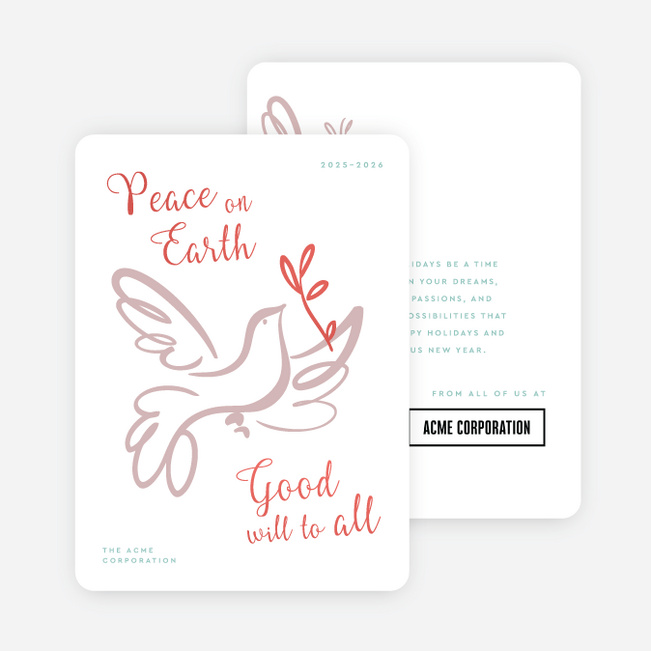 Carried with Care Corporate Holiday Cards & Corporate Christmas Cards - Red