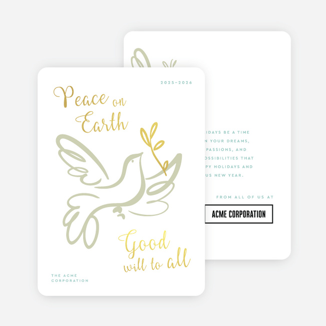 Carried with Care Corporate Holiday Cards & Corporate Christmas Cards - Yellow