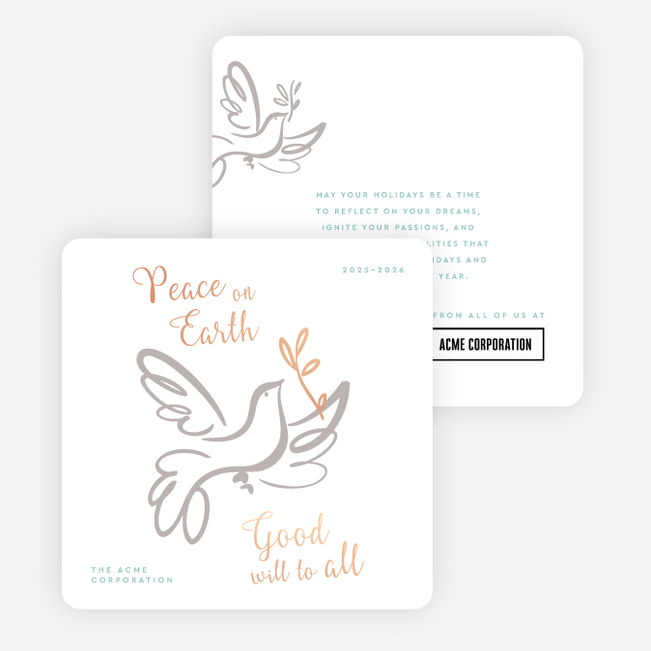 Carried with Care Corporate Holiday Cards & Corporate Christmas Cards - Pink