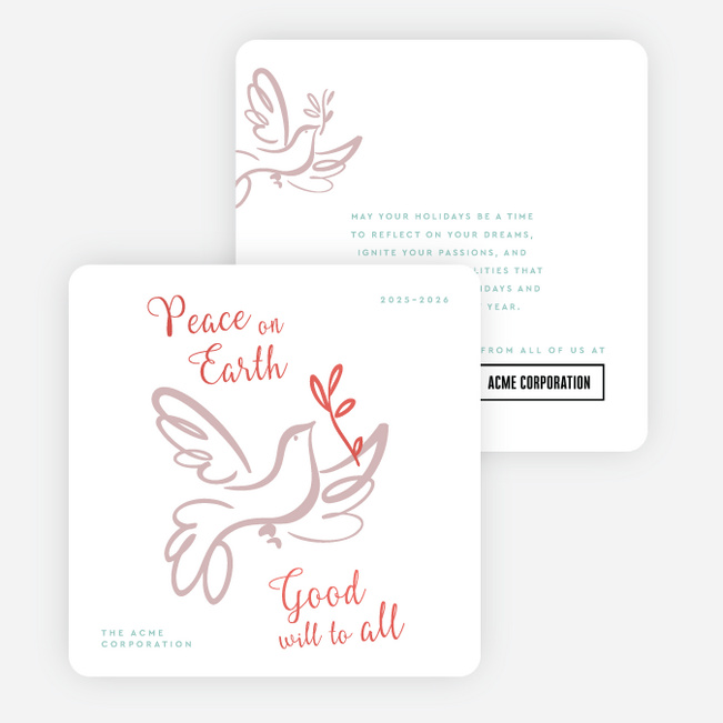 Carried with Care Corporate Holiday Cards & Corporate Christmas Cards - Red