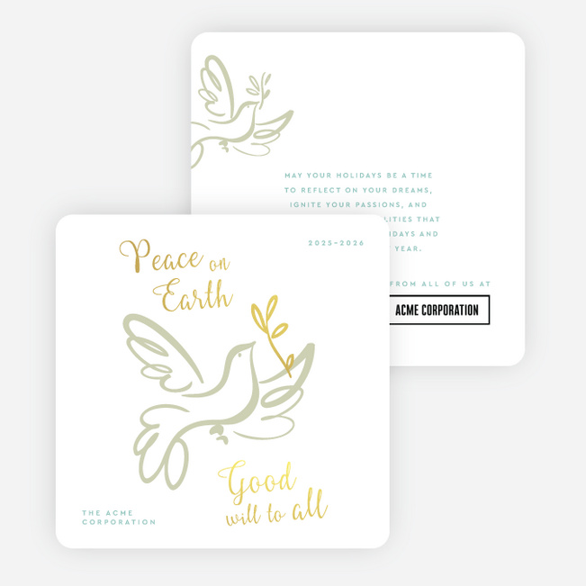Carried with Care Corporate Holiday Cards & Corporate Christmas Cards - Yellow