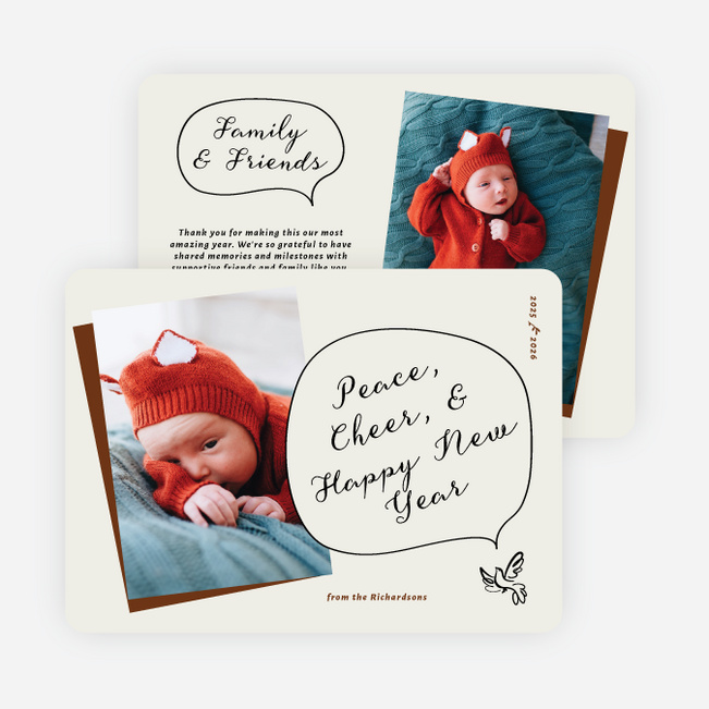 Carried Forward New Year Cards and Invitations - Brown
