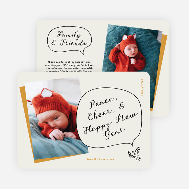 Carried Forward New Year Cards and Invitations - Yellow