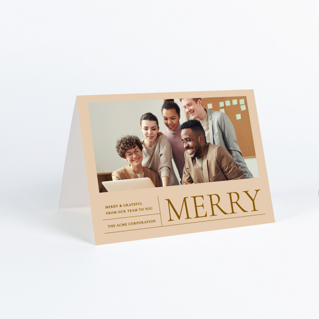 Cheerfully Arranged Corporate Holiday Cards & Corporate Christmas Cards - Brown