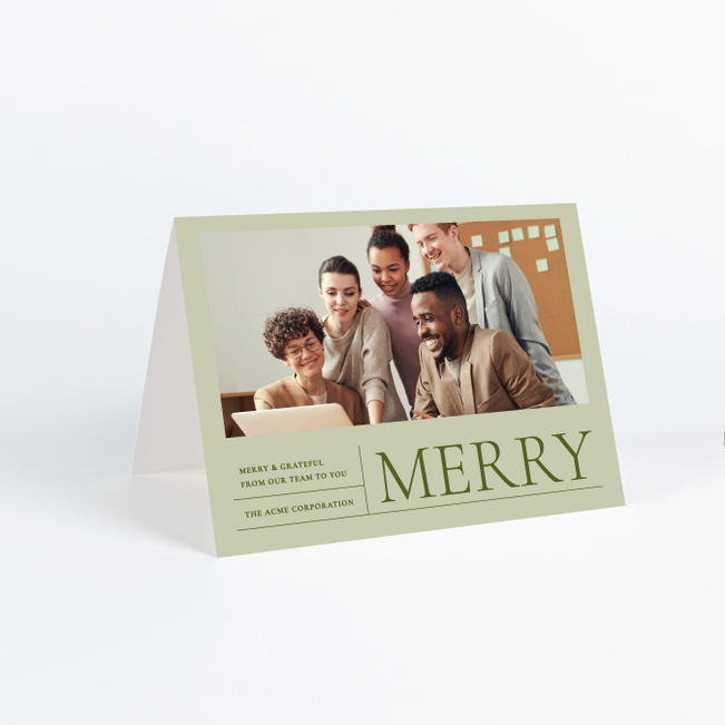 Cheerfully Arranged Corporate Holiday Cards & Corporate Christmas Cards - Green