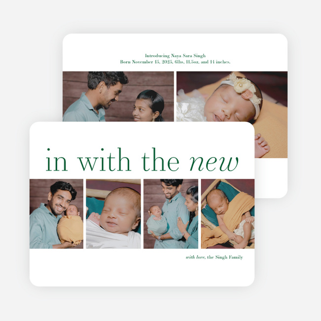 Collected Look Holiday Cards and Invitations - Green