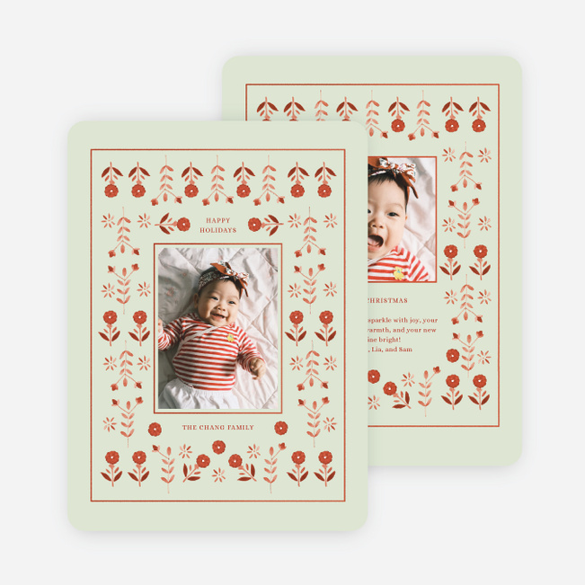 Crimson Folklore Holiday Cards and Invitations - Green