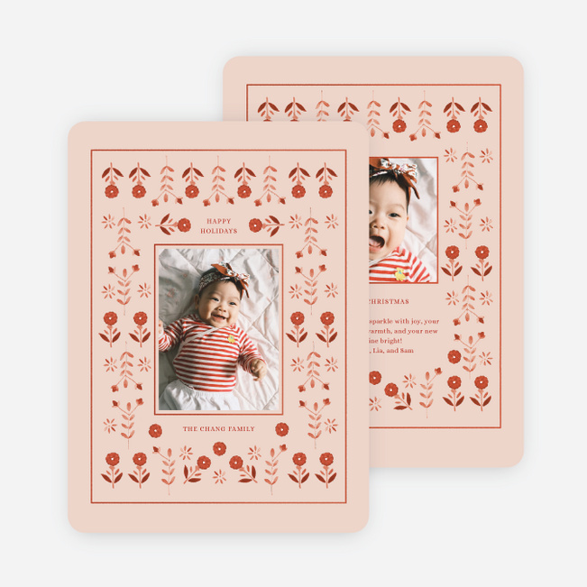 Crimson Folklore Holiday Cards and Invitations - Red