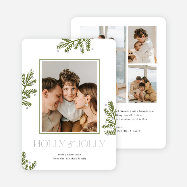 Foil Evergreen Glow Christmas Cards - Gray