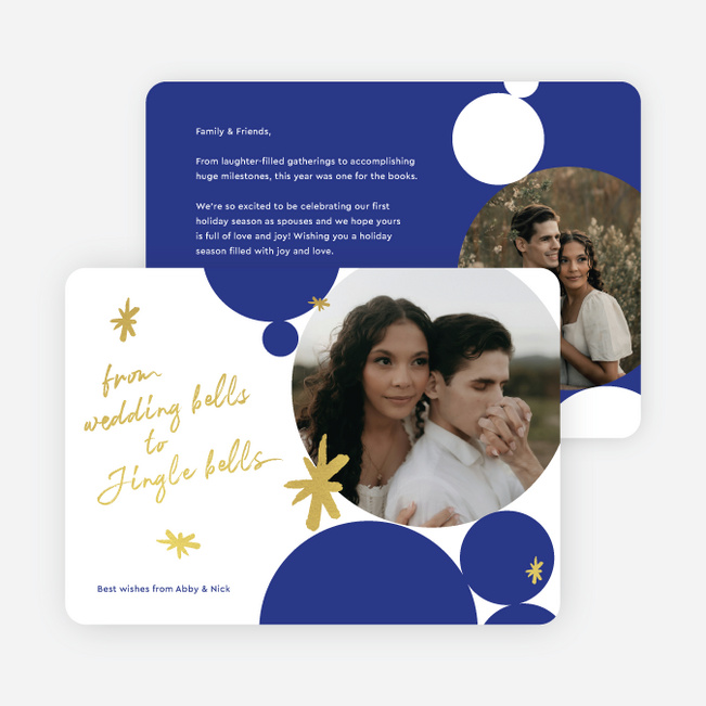 Foil Full Circle Holiday Cards and Invitations - Yellow