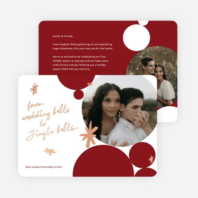 Foil Full Circle Holiday Cards and Invitations - Pink