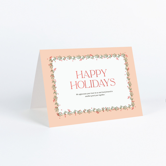 Foil Garland Glow Corporate Holiday Cards & Corporate Christmas Cards - Red