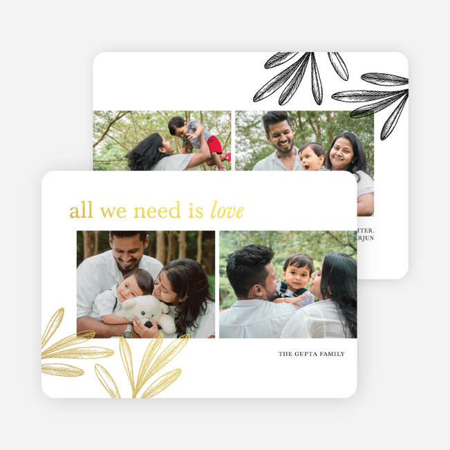 Foil Golden Grove Holiday Cards and Invitations - Yellow