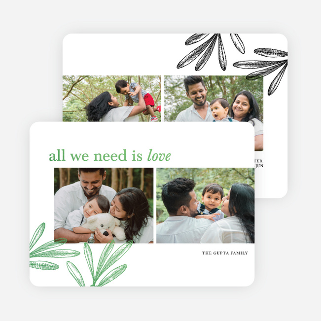 Foil Golden Grove Holiday Cards and Invitations - Green