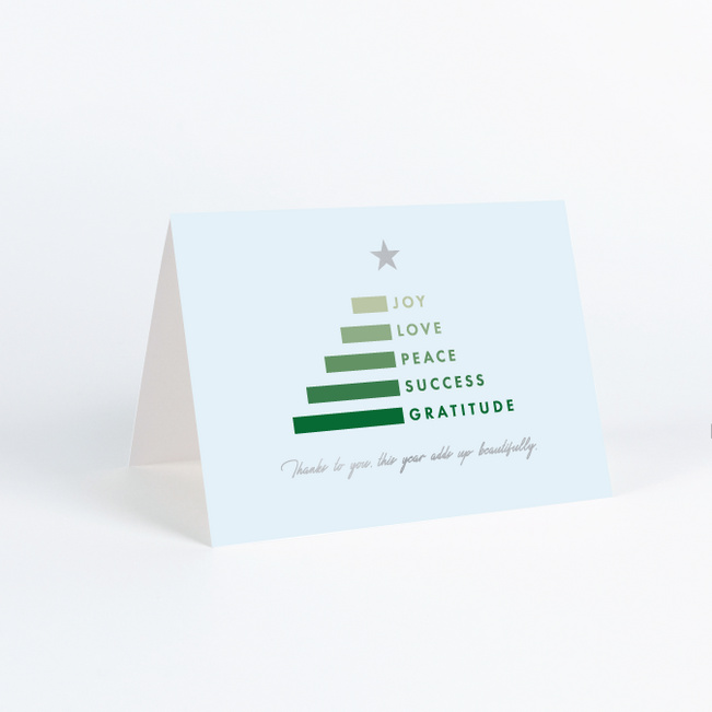 Foil Growth Mode Corporate Holiday Cards & Corporate Christmas Cards - Gray