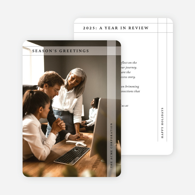 Full View Corporate Holiday Cards & Corporate Christmas Cards - White