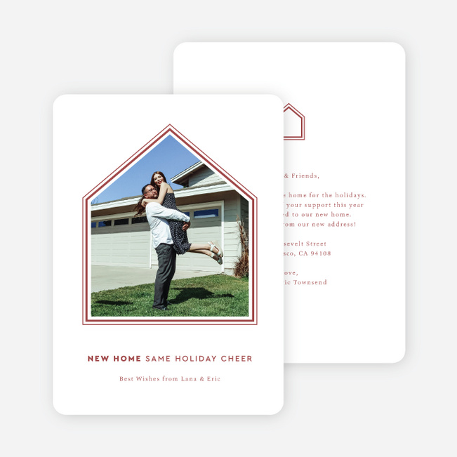 Line by Line Holiday Cards and Invitations - Red