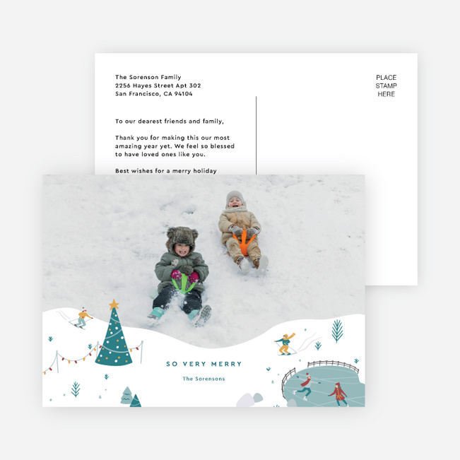 Out & About Holiday Cards and Invitations - Blue