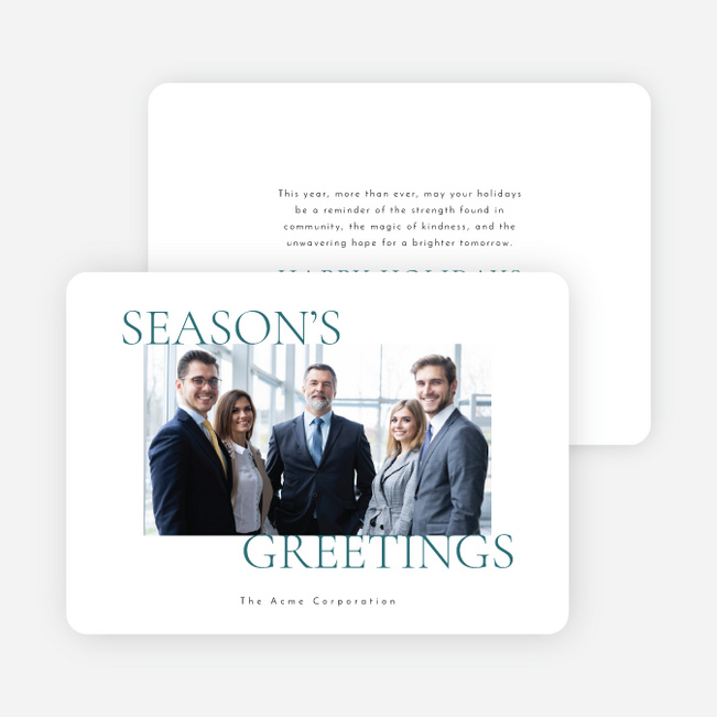 Squared Away Corporate Holiday Cards & Corporate Christmas Cards - Blue