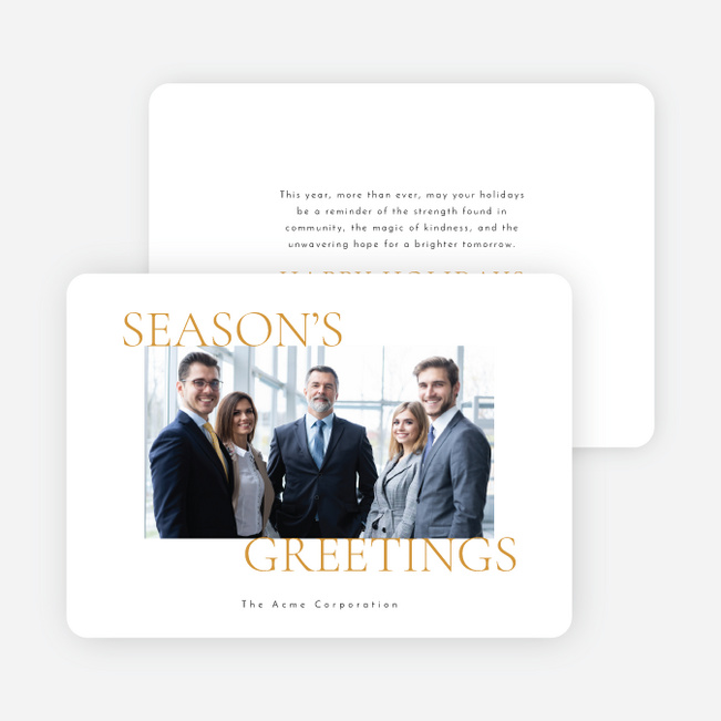 Squared Away Corporate Holiday Cards & Corporate Christmas Cards - Yellow