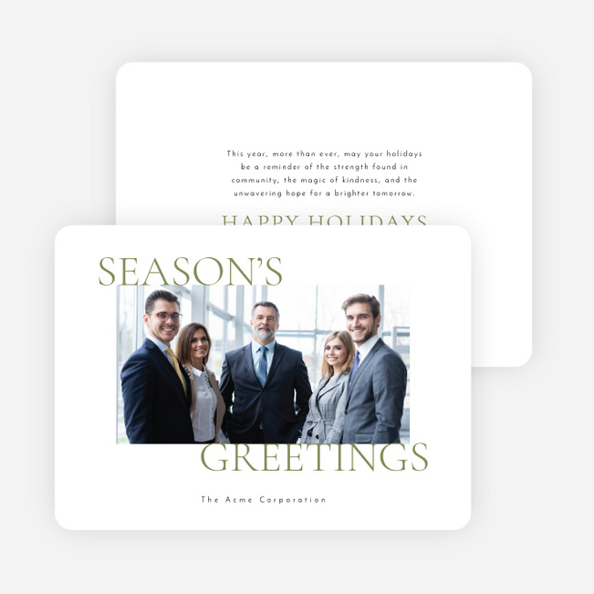 Squared Away Corporate Holiday Cards & Corporate Christmas Cards - Green