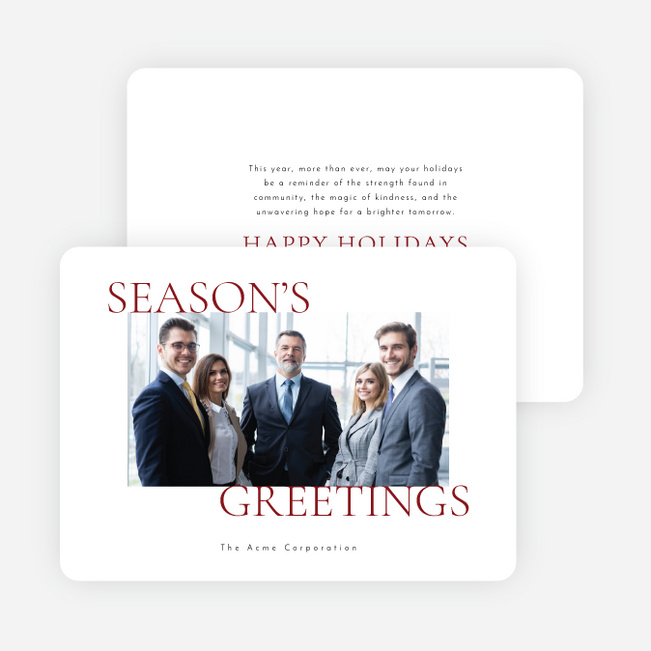 Squared Away Corporate Holiday Cards & Corporate Christmas Cards - Red