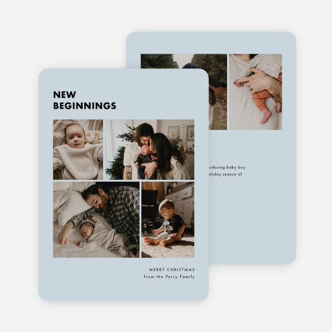 Structured Start Christmas Cards - Blue