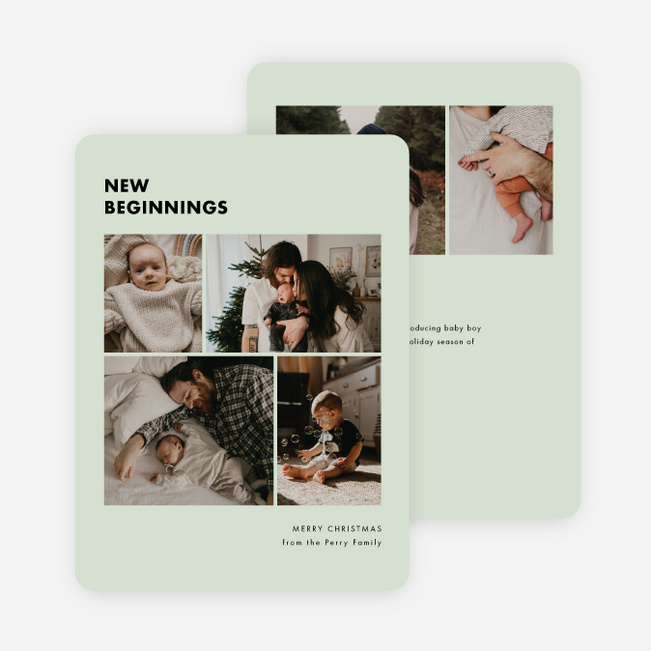 Structured Start Christmas Cards - Green