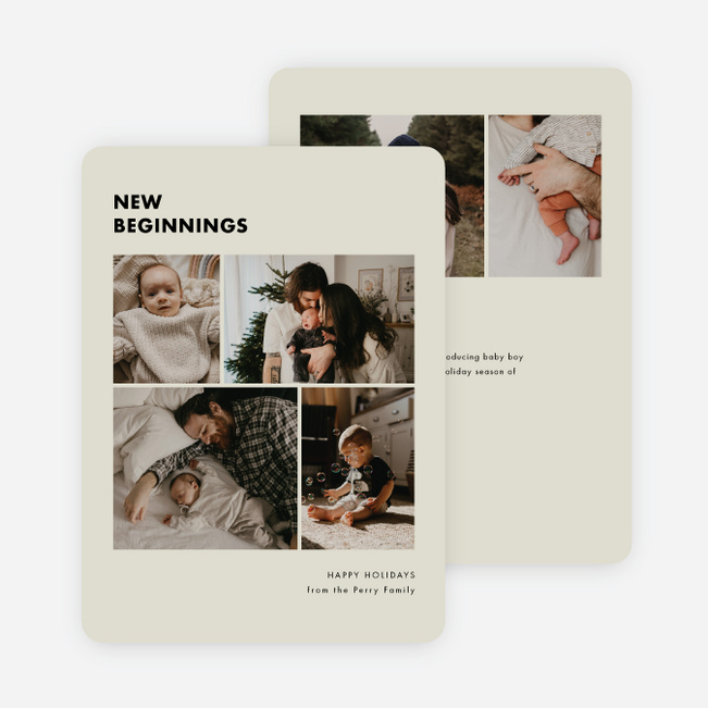 Structured Start Holiday Cards and Invitations - Beige