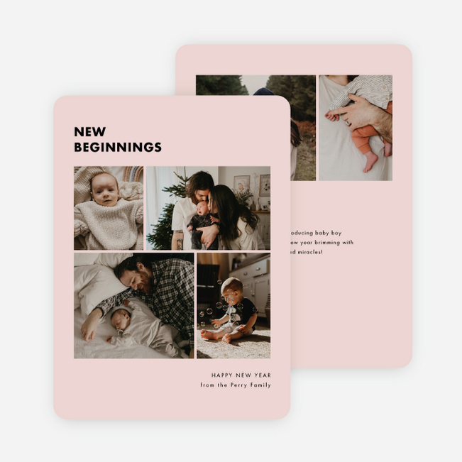 Structured Start New Year Cards and Invitations - Red