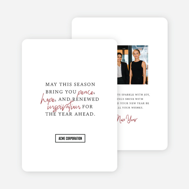 Anchored in Peace Corporate Holiday Cards & Corporate Christmas Cards - Red