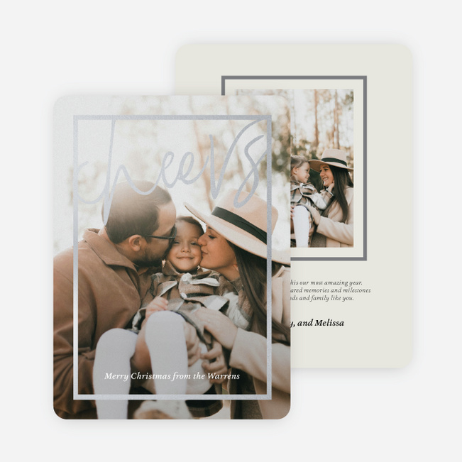 Foil Gilded Toast Christmas Cards - Gray