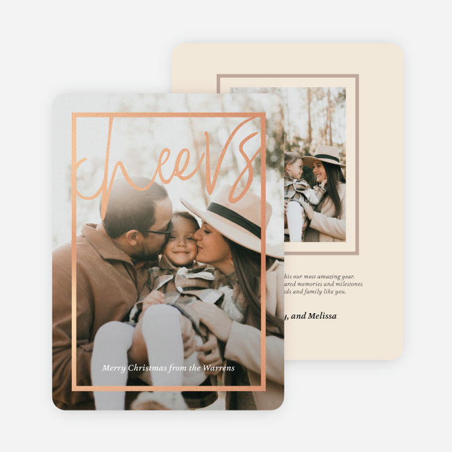 Foil Gilded Toast Christmas Cards - Pink