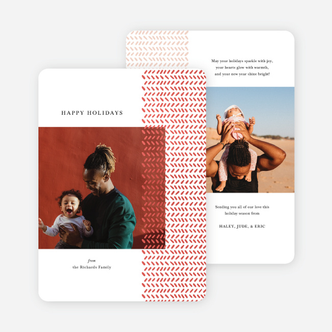 Foil Polished Edge Holiday Cards and Invitations - Red