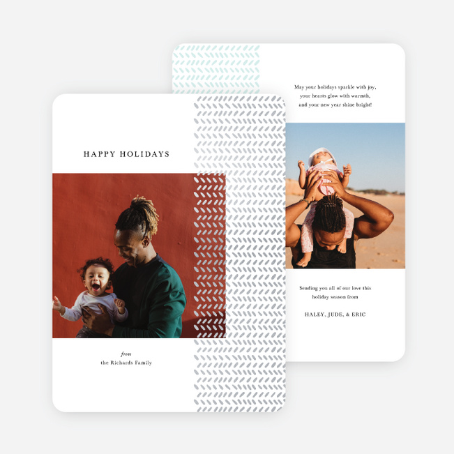 Foil Polished Edge Holiday Cards and Invitations - Gray