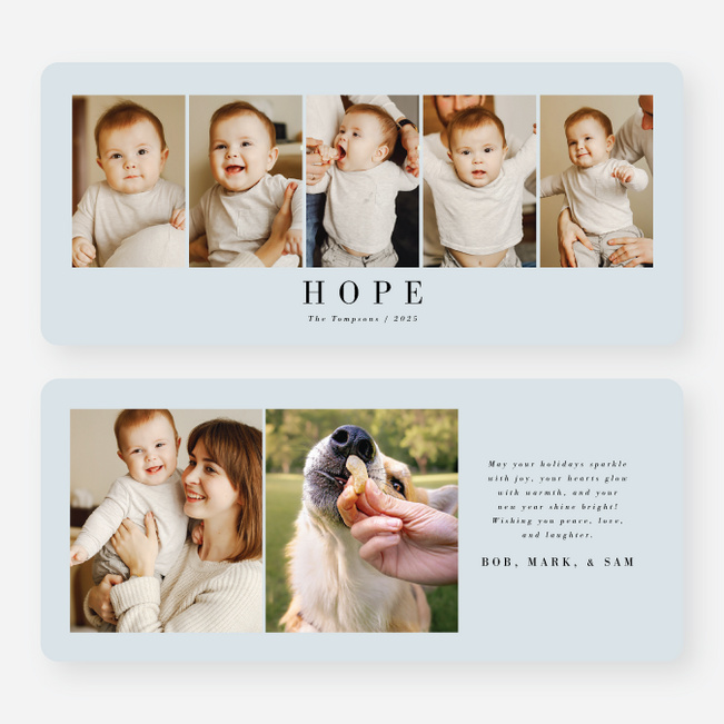 Snap Sequence Holiday Cards and Invitations - Blue