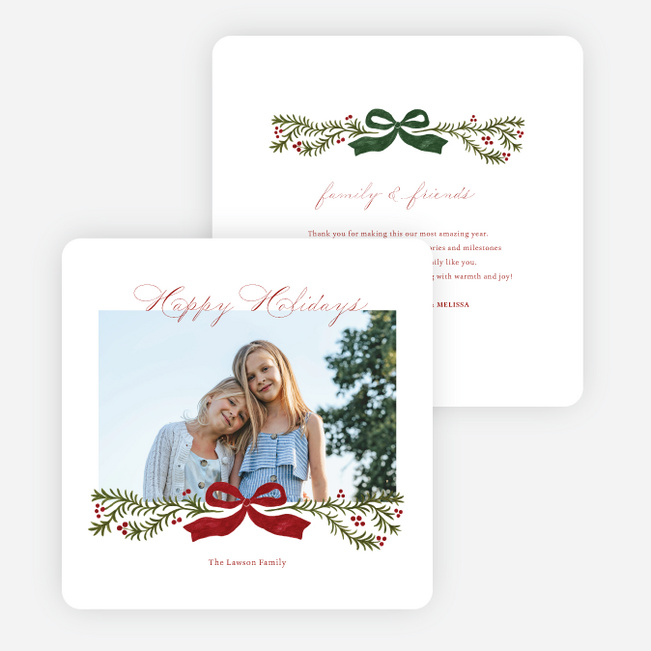 Tied & True Holiday Cards and Invitations - Red