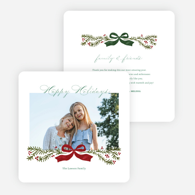 Tied & True Holiday Cards and Invitations - Green