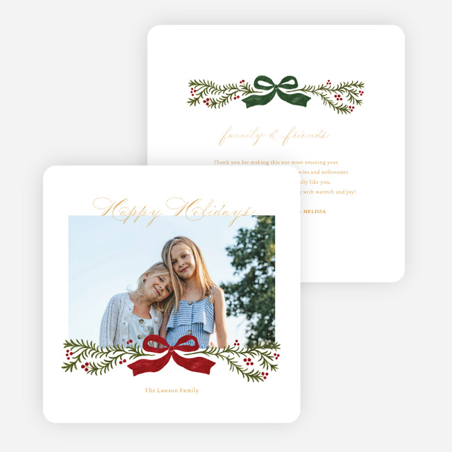 Tied & True Holiday Cards and Invitations - Yellow