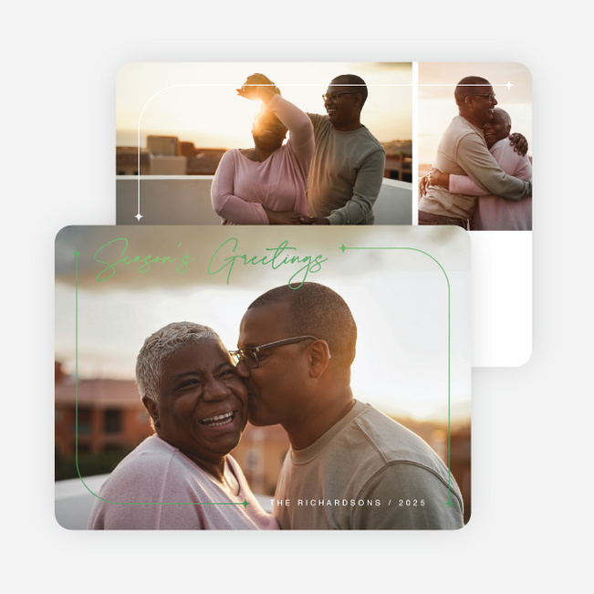 Edge of Radiance Holiday Cards and Invitations - Green