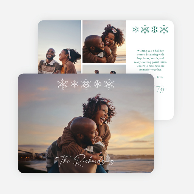 Lightly Hung Holiday Cards and Invitations - Green