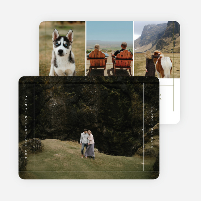 Warmly Framed Holiday Cards and Invitations - White