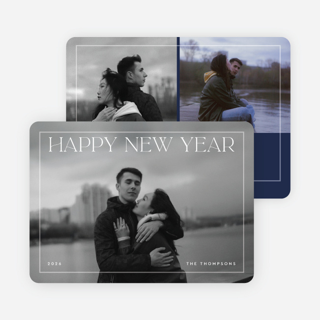 Bound by Light New Year Cards and Invitations - Blue