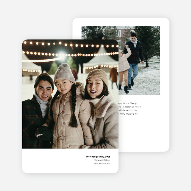 Center Stage Holiday Cards and Invitations - White