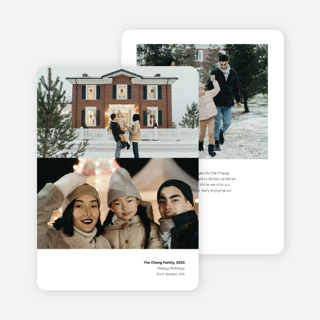 Center Stage Holiday Cards and Invitations - White