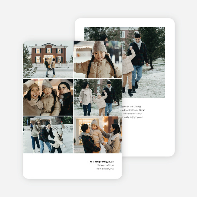 Center Stage Holiday Cards and Invitations - White