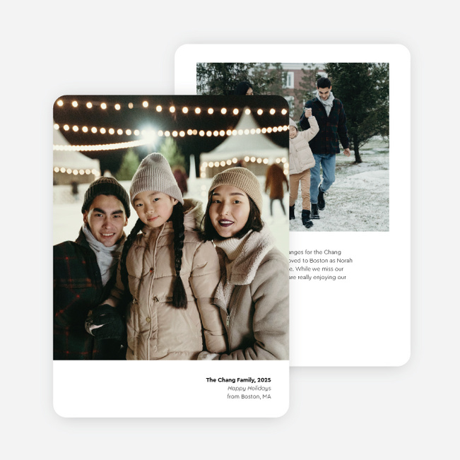 Center Stage Holiday Cards and Invitations - White