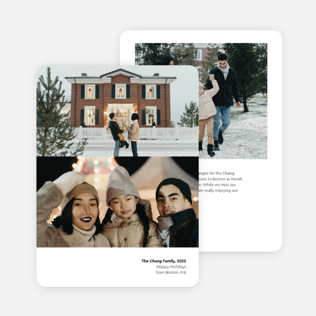 Center Stage Holiday Cards and Invitations - White