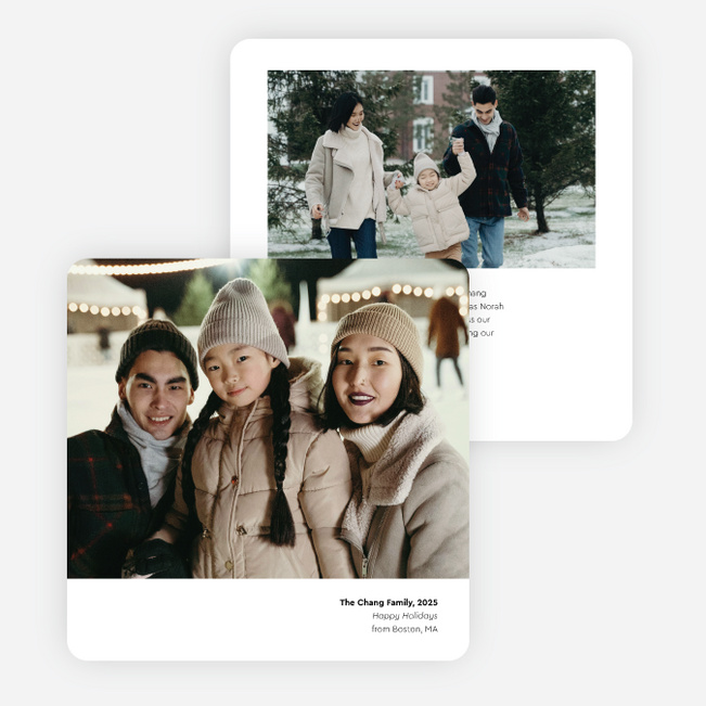 Center Stage Holiday Cards and Invitations - White